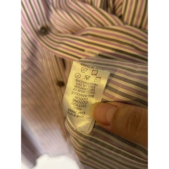 Robert Graham Tailored Fit Flip Cuff Long Sleeved Shirt 41/16 - Picture 4 of 7